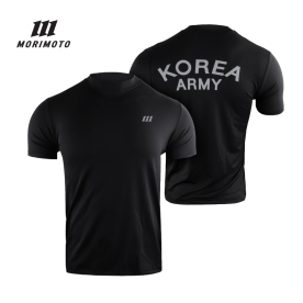 모리모토 KOREA ARMY 콜라보 냉감 메쉬 언더셔츠 언더티 반팔 블랙/그레이 격자
