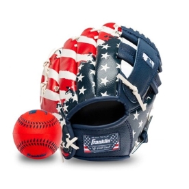 프랭클린 유소년 RTP USA 야구 글러브 볼 세트 9.5인치 네이비/레드 22900