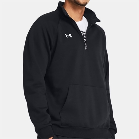 언더아머 UA 라이벌 플리스 긴팔 집업 셔츠 블랙 1386016 001