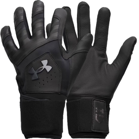 언더아머 야구 배팅 장갑 야드 10 롱 커프 블랙 6009230 001