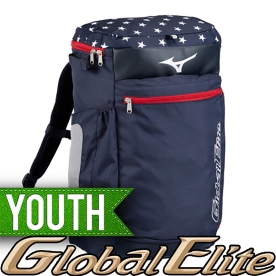 미즈노 유소년 글로벌엘리트 야구 백팩 네이비/레드 1FJDC95086