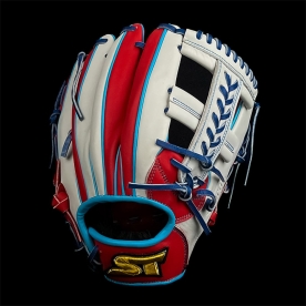 스톰 운 골드라벨 내야 글러브 11.75인치 변형십자웹 레드/화이트
