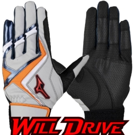 미즈노 윌드라이브 야구 배팅 장갑 그레이/오렌지 1EJEA56354