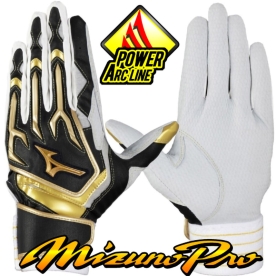 미즈노 프로 야구 배팅 장갑 실리콘 파워 아크 W 블랙/골드 1EJEA55709