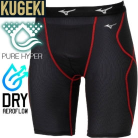 미즈노 쿠케키 슬라이딩 팬츠 레깅스 이너웨어 블랙/레드 12JBCP2496