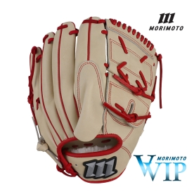 모리모토 VVIP 실버 로고 투수/올라운드 야구 글러브 12인치 PL-001 크림/레드