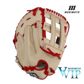 모리모토 VVIP 실버 로고 1루 미트 야구 글러브 13인치 PL-004 크림/레드