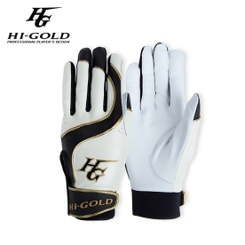 하이골드 웨이브 양가죽 야구 배팅 장갑 화이트/블랙 HL253MBJBG006