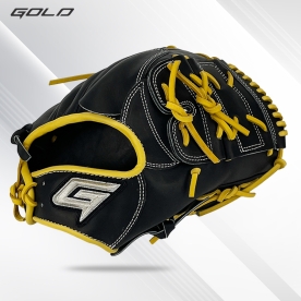 골드 유니크 투수 야구 글러브 샵오더 12인치 블랙/옐로우 GBG-PRO 012