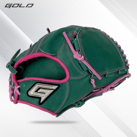 골드 유니크 투수 야구 글러브 샵오더 12인치 그린/핑크 GBG-PRO 012