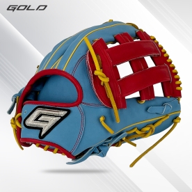 골드 유니크 외야 야구 글러브 샵오더 12.75인치 스카이블루/레드/옐로우 GBG-PRO 082