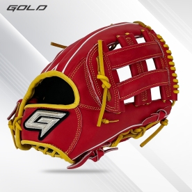 골드 유니크 외야 야구 글러브 샵오더 12.75인치 레드/옐로우 GBG-PRO 082
