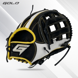 골드 유니크 외야 야구 글러브 샵오더 12.75인치 블랙/화이트/옐로우 GBG-PRO 082