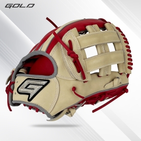 골드 유니크 외야 야구 글러브 샵오더 12.75인치 크림/레드/그레이 GBG-PRO 082