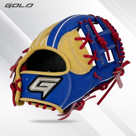골드 유니크 내야 야구 글러브 샵오더 11.75인치 탄/블루/레드 GBG-PRO JH