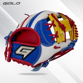 골드 유니크 내야 야구 글러브 샵오더 11.75인치 블루/옐로우/화이트 GBG-PRO JH