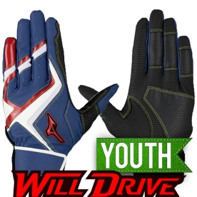 미즈노 유소년 윌드라이브 야구 배팅 장갑 블루/레드 1EJEY56327