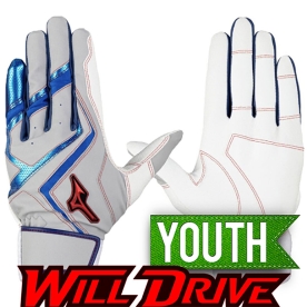 미즈노 유소년 윌드라이브 야구 배팅 장갑 그레이/블루 1EJEY56305