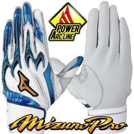 미즈노 프로 야구 배팅 장갑 파워 아크 라인 화이트/블루 1EJEA55501