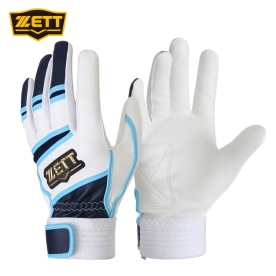 제트 야구 배팅 장갑 양피 화이트/네이비 BGK-359