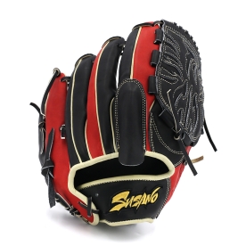 스사노 프로 엘리트 투수 야구 글러브 12인치 독수리웹 블랙/레드/카멜 SUPEP18