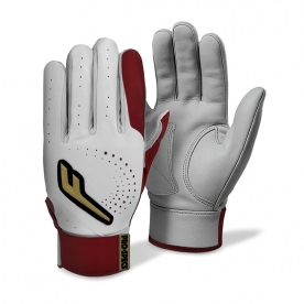 프로-스펙스 레인보우 포프로 천연 양피 야구 배팅 장갑 레드