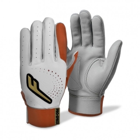 프로-스펙스 레인보우 포프로 천연 양피 야구 배팅 장갑 오렌지