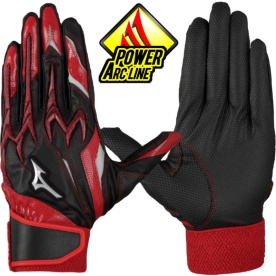 미즈노 프로 야구 배팅 장갑 실리콘 파워 아크 블랙/레드 1EJEA56062