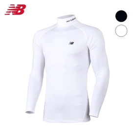 뉴발란스 베이직 언더셔츠 언더티 긴팔 하프넥 화이트 NBD4EB1111