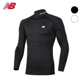 뉴발란스 베이직 언더셔츠 언더티 긴팔 하프넥 블랙 NBD4EB1111