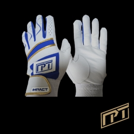 임팩트 야구 배팅 장갑 양피 화이트/블루 IPT-PBGW 003
