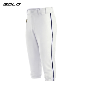골드 야구 바지 유니폼 바지 프로 선수용 농군 화이트/네이비