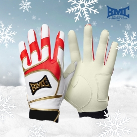 BMC 야구 배팅 장갑 스노우 에디션 타자 장갑 화이트/레드/아이보리 BMC-LE265