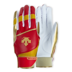 데상트 레트로 야구 배팅 장갑 양가죽 레드 DL253MBJBG001