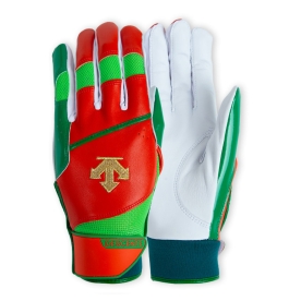 데상트 레트로 야구 배팅 장갑 양가죽 오렌지 DL253MBJBG003