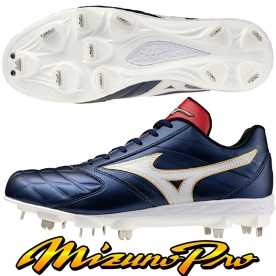 미즈노 프로 쿠션 레보 일체형 징스파이크 야구화 네이비/화이트 11GM261029