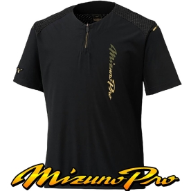 미즈노 프로 반팔 바람막이 블랙 12XEDJ7609