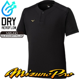 미즈노 프로 쿨링 비트업 반팔 티셔츠 블랙 12XCDX3009