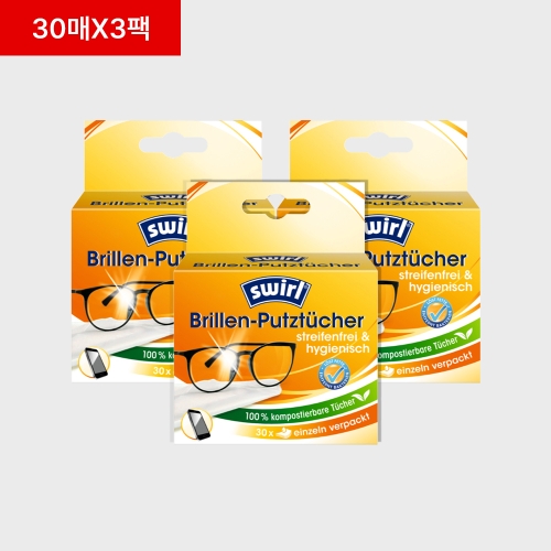 [30매X3팩] 스월 렌즈&스마트폰 액정 세정티슈