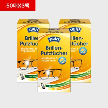 [50매X3팩] 스월 렌즈&스마트폰 액정 세정티슈