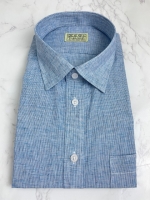 여름 블루 잔체크 셔츠