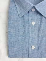여름 블루 잔체크 셔츠
