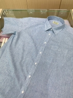 여름 블루 잔체크 셔츠