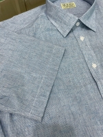 여름 블루 잔체크 셔츠