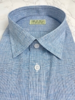 여름 블루 잔체크 셔츠