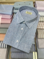 여름 블루 잔체크 셔츠