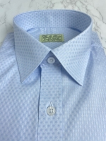 여름 연블루 마름모 패턴 셔츠