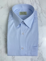 여름 연블루 마름모 패턴 셔츠