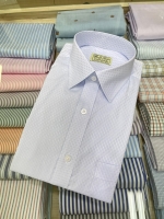 여름 연블루 마름모 패턴 셔츠