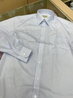 여름 연블루 마름모 패턴 셔츠